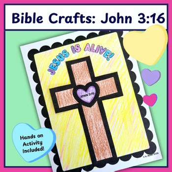 John 3:16 Activities, Easter Cross Craft and Easter Coloring Pages