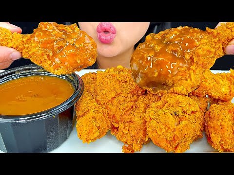 KFC EXTRA CRISPY FRIED CHICKEN DIPPED IN GRAVY | EATING SOUNDS | MUKBANG | ASMR