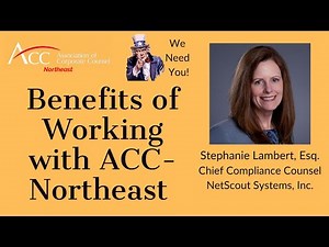 Stephanie Lambert, Chief Compliance Counsel at NetScout Systems discusses working with the ACCNE.