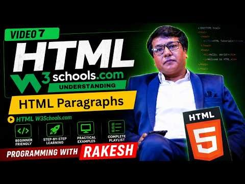 Video 7: HTML Paragraphs | Line Breaks, Horizontal Rules, and the [pre] Tag | w3schools