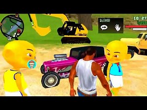 Upin Ipin Main Mobil Mobilan Pemadam Kebakaran, Excavator, Truk Oleng Bersama Kakek - GTA SA Lite