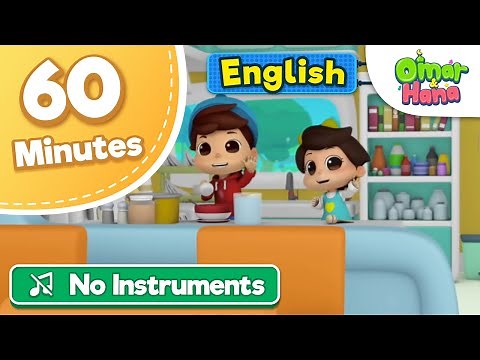 [NO INSTRUMENTS] Omar & Hana | 60 min Compilation of songs | Islamic cartoon