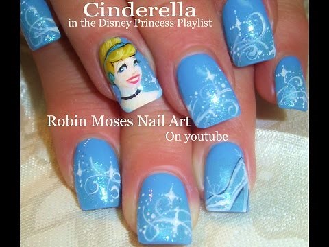 Nail Art Tutorial | Cinderella Nails | Disney Princess Nail Design