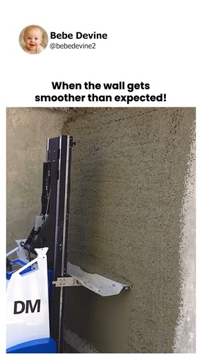 The machine smooths the plastered wall with cement! | Bebe Devine