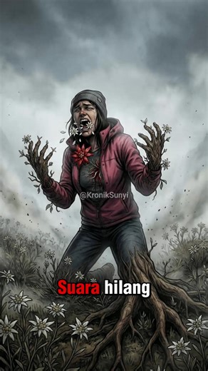Kronik Sunyi | Bunga Itu Hidup Kronik Sunyi mencatat… Mereka menyebutnya Bunga Abadi. Simbol cinta pada alam. Simbol kenangan yang ingin dibawa pulang. Tapi alam tidak pernah memberi keabadian. Ia hanya meminjam tubuhmu untuk bertahan hidup sedikit lebih lama. Vina memetik bunga itu. Dan gunung memetik kembali Vina. Cerita ini adalah fiksi horor naratif tentang keserakahan kecil yang dibayar dengan kehilangan besar. ⚠️ Disclaimer: Cerita ini adalah karya fiksi horor. Tidak berdasarkan kejadian n