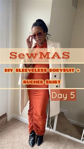 SewMAS Day 5: How to Sew a Ruched Skirt + Matching Bodysuit | #sewingtutorial #sewingproject
