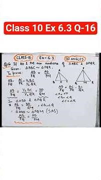 If AD & PM are medians of triangle ABC & PQR where ABC is similar to Triangle PQR Prove #shorts