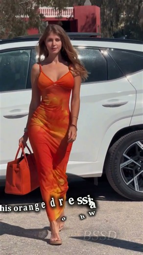 Stunning Orange Dress 🧡✨ | Bold Street Style #shorts