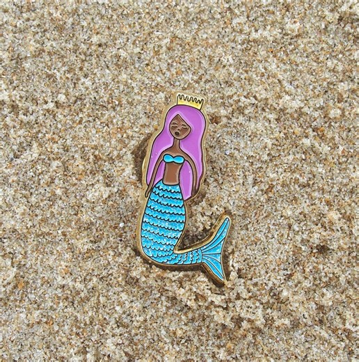 Ocean Mermaid Enamel Pin - Etsy