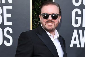 Ricky Gervais wins Golden Globes' first stand-up award, doesn't show up