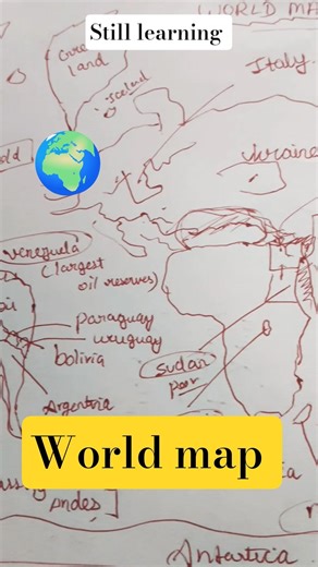 WORLD MAP 🗺️ DRAWING ! day 1 #upsc #geography #worldmap #shortfeed #ytshorts #trending
