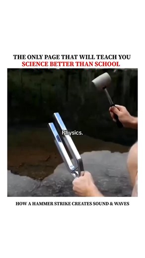 UNIVERSE | SCIENCE | TECHNOLOGY on Instagram: "When a hammer strikes a metal bar, it doesn’t just create a sound — it launches vibrations that travel through the metal at incredible speed. These vibrations are mechanical waves, carrying energy from the point of impact all the way through the bar. As the metal particles start compressing and expanding, they pass the energy forward like a rapid chain reaction. Your ears hear this as sound, but inside the metal, a hidden world of wave motion is hap