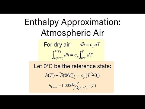 Mechanical Engineering Thermodynamics - Lec 28, pt 3 of 7: Enthalpy Approximation - Atmospheric Air