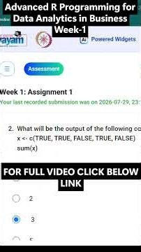 NPTEL Advanced R Programming for Data Analytics in Business Week 1 Assignment Answers | noc26-mg122