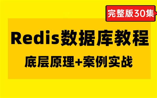 3小时带你吃透 Redis 数据库全套视频教程丨redis核心数据结构、redis缓存、redis秒杀、分布式锁、redis高频考点