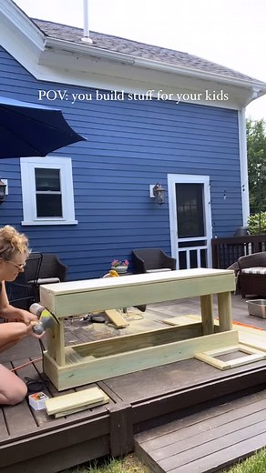 My favorite hobby of all time—building stuff for my kids! 🛠️✨ From a mud kitchen to a lemonade stand… I love creating spaces where they can play, imagine, and explore their world🫶🏼What should I build them next? Drop your ideas in the comments! ⬇️ #diymom #diykids #mudkitchen #magneticwall #legotable #outdoorplayground #chalkboard #lemonadestand #kidsroom #kidsactivities | Tricia Colleen Home