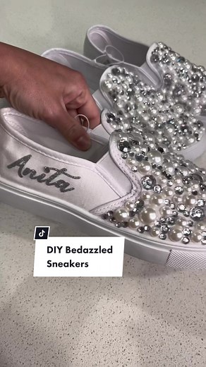 DIY Bedazzled Sneakers for Wedding | Easy Bling Shoe Tutorial