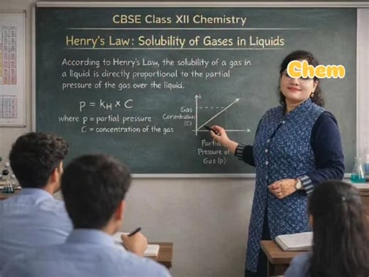 Yusra Faheem on Instagram: "Henry’s Law Explained | Class 12 Chemistry CBSE | Solubility of Gases Understanding Henry’s Law made simple! In this video, I explain Class 12 Chemistry Henry’s Law – Solubility of Gases in Liquids with clear concepts, formula, and exam-oriented explanation as per CBSE syllabus. Perfect for board exam preparation, quick revision, and concept clarity. 📌 Watch till the end for easy understanding! 👩‍🏫 Lecturer Chemistry 🎯 CBSE Class XII | Physical Chemistry #HenrysLa