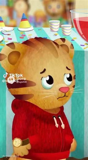 Daniel Tiger's Neighborhood: Daniel ruins party and gets spanked by his dad with a belt.