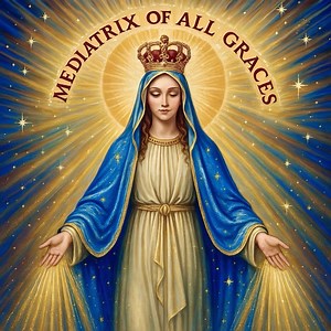 Mediatrix of All Graces Canvas | Blessed Virgin Mary | Catholic Wall Art | Mary Gifts - Etsy