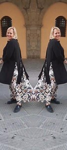 La gonna fantasia è bellissima anche indossata con la casacca con i tagli (ultimo pezzo) Spedizioni in tutta Italia Info WhatsApp 347 485 5992 | La Pazza Gioia abbigliamento