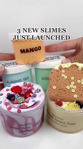 New Slime Shop Restock: Mixed Berry Yogurt, Homemade Banana Bread, Aromatherapy Trio!
