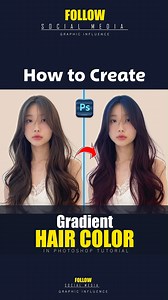103K views · 584 reactions | how to change normal hair into gradient hair color in photoshop #graphicinfluence | Graphic Influence | Facebook