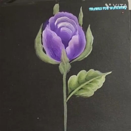 ONE STROKE PAINTING OF A VERY BEAUTIFUL ROSE BUD