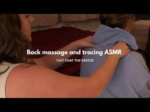 RELAXING back massage + drawing/tracing words on my back with a brush ASMR🧘‍♀️😌