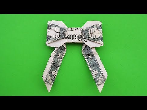Money BOW WITH RIBBONS | Origami Dollar Tutorial DIY (FJ Contreras)