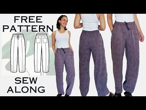 How to Sew Barrel Leg Pants with Pockets | Easy Pull-On Style Tutorial