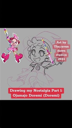 Drawing nostalgia! OJAMAJO DOREMI PART 1: Doremi! #shorts #tikok #art
