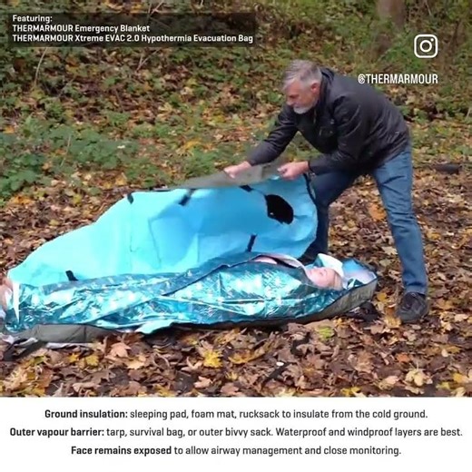 How to: The Burrito Wrap Method Using a THERMARMOUR Emergency Blanket & Evac 2.0 Bag.