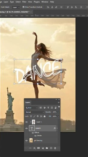 Put Text BEHIND Image in Photoshop - Depth Effect Tutorial #shortsvideo #shorts