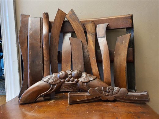 Antique Victorian Walnut Balloon Back Chair Salvage, Carved Fruit Floral Motif-1800's Wood Salvage Pieces - Etsy