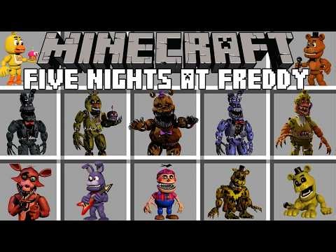 Minecraft FIVE NIGHTS AT FREDDY'S MOD / SCARY FNAF MONSTERS! (Minecraft Mods)