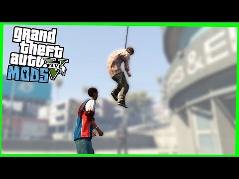 GTA 5 PC mods ragdoll euphoria / Hanging peds Lasso Mod
