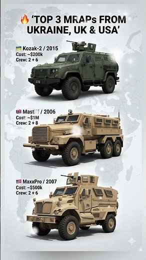 TOP 3 MRAPs: Kozak-2 vs Mastiff vs MaxxPro | Best Armored Vehicles Compared