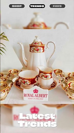 Royal Albert 'Lady Hamilton' Bone China Set – English Floral Crockery, 8-Piece Vintage Collection