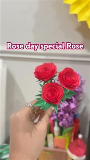 How to make Rose🌹paper Roseflower making #tutorial #flowers #papercraft #rose #roseday #paperflower