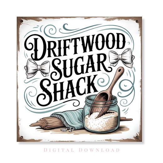 Driftwood Sugar Shack Sign Vintage Retro Coastal Kitchen Bakery Decor Print Digital Download Wreath Centerpiece Door Hanger Diy Sign Making - Etsy UK