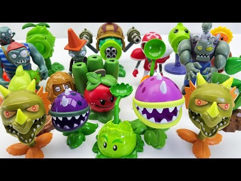 PLANTS VS ZOMBIES:TOYS BATTLE,SAVE 100 PEASHOOTERS.｜ ASMR Review Toy｜植物大战僵尸玩具套装