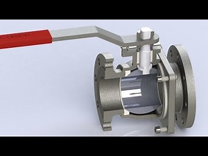 Floating Ball Valve- SolidWorks Animation (Exploded View, Assembly, Working Motion, & Labels) CAD