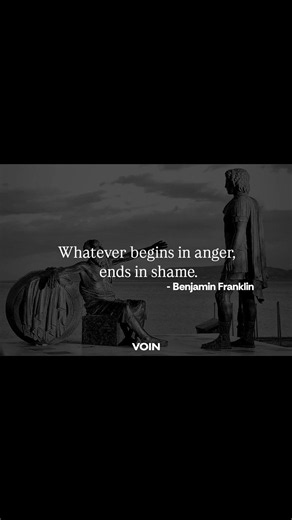 Benjamin Franklin on Anger | Whatever Begins in Anger Ends in Shame #philosophy #fypシ #shorts #fyp