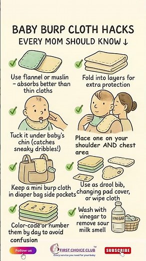 Baby Burp Cloth Hacks Every Mom Should Know 👇
