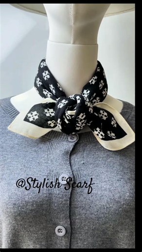 Stylish Scarf Styling Techniques.,#SilkScarfTutorial #ScarfStyling #FlowerKnot