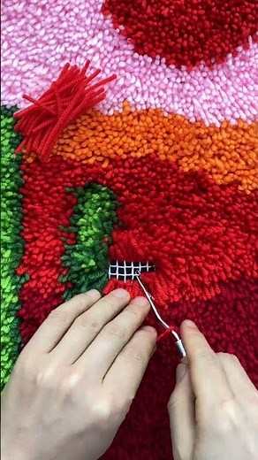 🌅 DIY Desert Sunset Latch Hook Rug Tutorial & Reveal 🧵