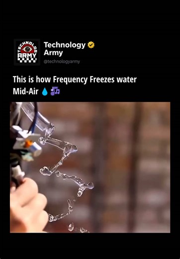A simple audio–water setup can make flowing water look frozen, move backward, or slow down — but only through a 24 fps camera. By vibrating the hose with specific frequencies, the camera captures motion differently, creating mind-bending visual illusions. At 23 Hz the water appears to rise. At 24 Hz it freezes in place. At 25 Hz it moves forward in slow motion. Tiny changes in frequency can completely reshape how motion is perceived through a camera. Follow @technologyarmy for more breakthroughs