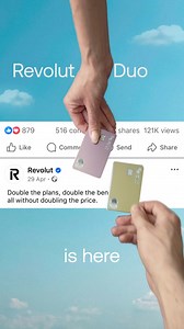 Two plans. One lower price. Introducing Revolut Duo, our best value for two. Now, two people can both enjoy all the benefits of Revolut plans — like higher currency exchange limits, better RevPoints rates, travel insurance, lounge access, and more — at a lower combined cost than two separate plans. Simply invite someone else to join your paid plan, and start saving today. Available to two customers based in the same country within Italy, Latvia, Croatia, and Austria. More countries coming soon. 