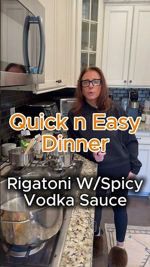 Rigatoni with Spicy Vodka Sauce & Burrata 🔥 Quick Easy Pasta Dinner #ourfamilytableco